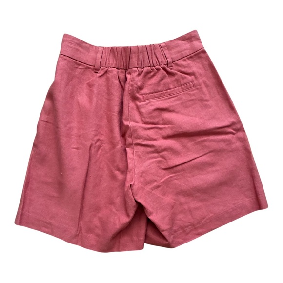Old Navy High Waisted Linen Blend Trouser Shorts Mineral Rouge Rust XS NWOT - Picture 4 of 5